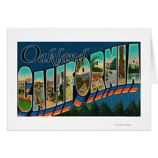 Oakland, California - Large Letter Scenes 2 Cards (Front Horizontal)