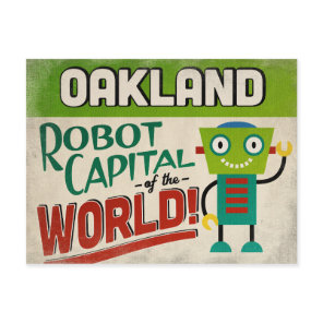Oakland California Robot - Funny Vintage Postcard