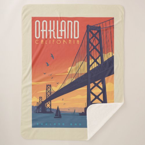 Oakland California Sherpa Blanket