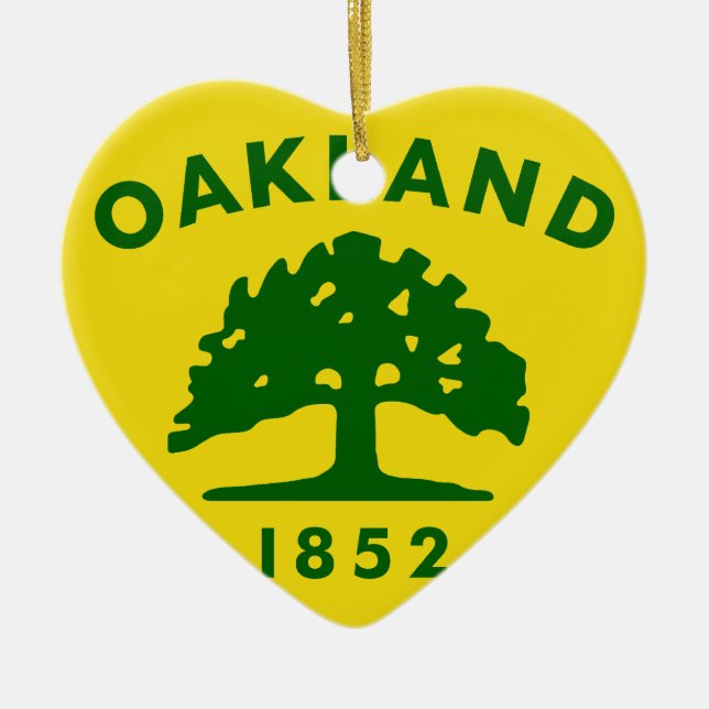 Oakland, California, United States flag Ceramic Ornament (Front)