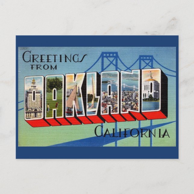 Oakland California Vintage Greeting Postcard (Front)