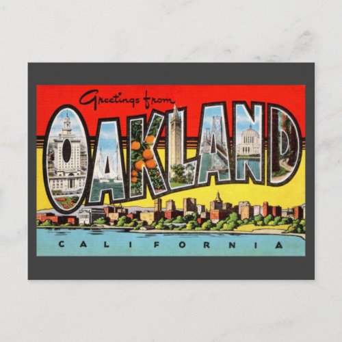 Oakland California Vintage Greeting Postcard