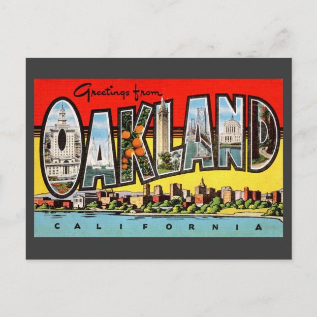 Oakland California Vintage Greeting Postcard (Front)