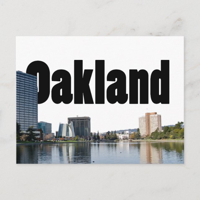 Oakland California with Oakland in the Sky Postcard (Front)