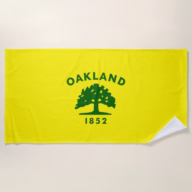 Oakland city flag beach towel (Front)