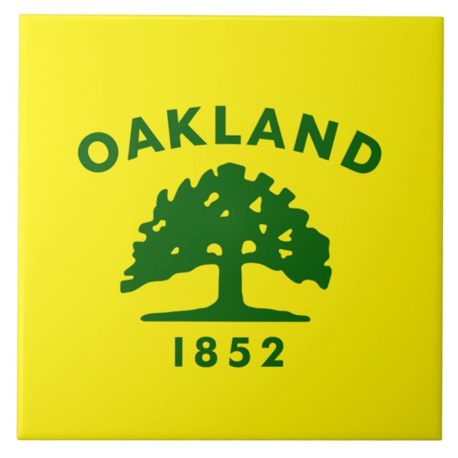 Oakland city flag ceramic tile (Front)