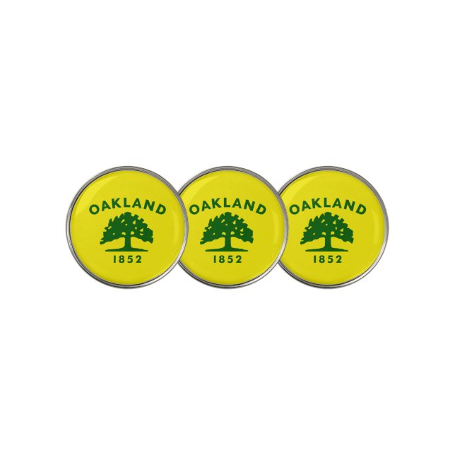 Oakland city flag golf ball marker (3 Up)