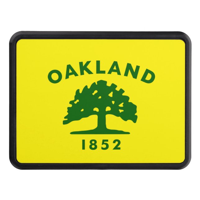 Oakland city flag hitch cover (Front)