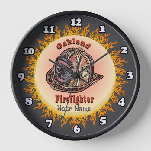 Oakland Firefighter custom name clock