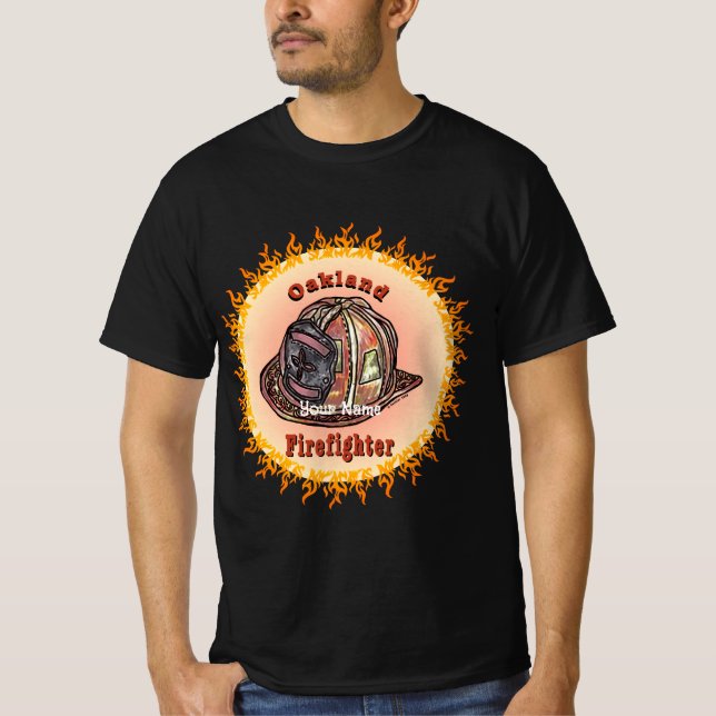 Oakland Firefighter  T-Shirt (Front)