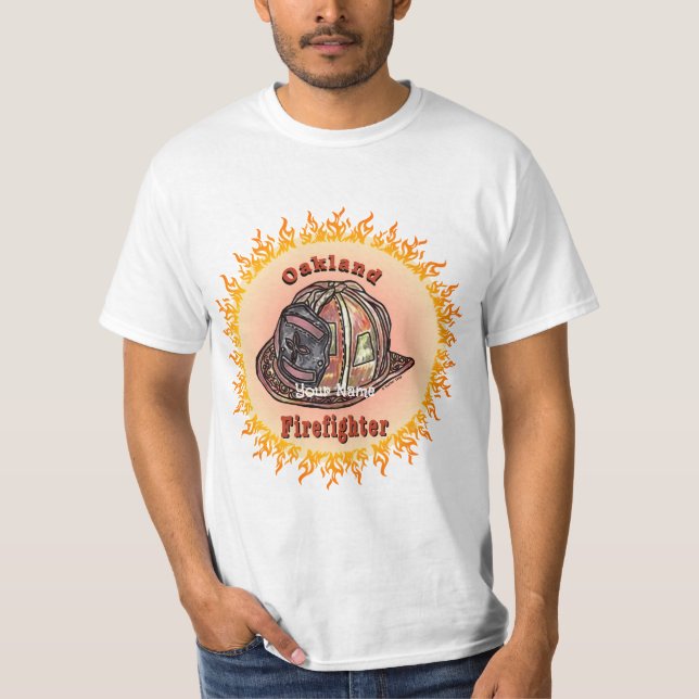 Oakland Firefighter  T-Shirt (Front)