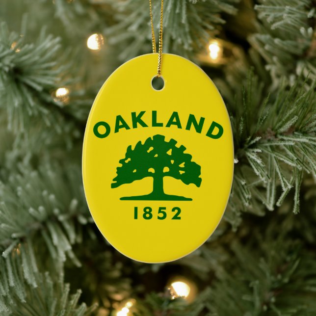 Oakland Flag, California Ceramic Ornament (Tree)