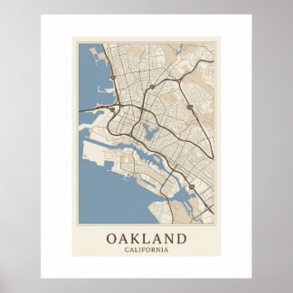 Oakland Map Print Minimalist City Map Poster