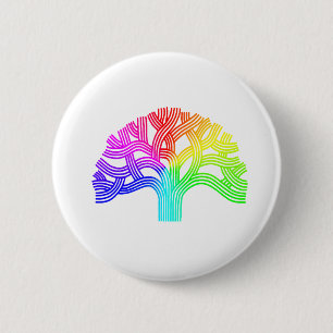 Oakland Tree Rainbow Pinback Button