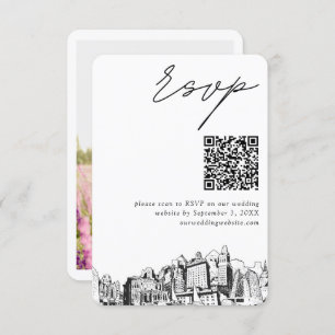 Oakland Wedding Modern RSVP QR Code Enclosure Card