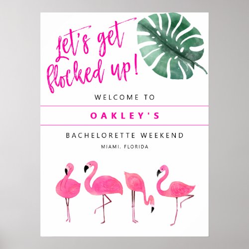 OAKLEY Flamingo Hot Pink Bachelorette Welcome Poster