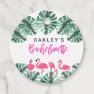 OAKLEY Hot Pink Tropical Flamingo Bachelorette Favor Tags