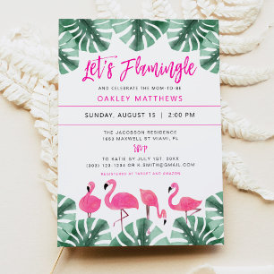 OAKLEY Let's Flamingle Tropical Pink Baby Shower Invitation