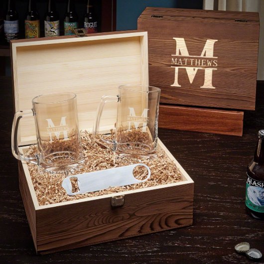 Oakmont Box Set w/ Bottle Opener and Beer Mugs (Open)
