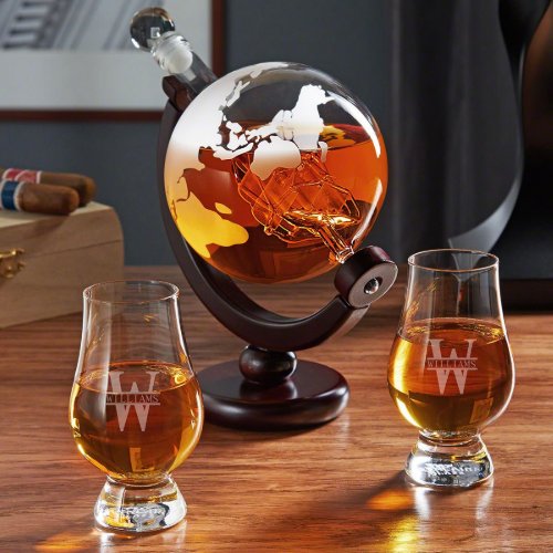 Oakmont Globe Decanter Set with Whiskey Glasses
