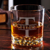 Oakmont Monogram Buckman Rocks Whiskey Glass (Front)