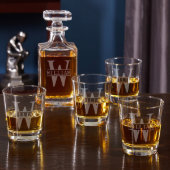 Oakmont Monogram Whiskey Decanter & Rocks Glasses (Set)