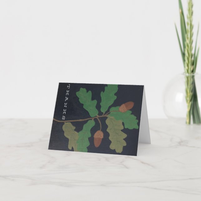 Oaks and Acorns Letterpress Thank You Card (Front)