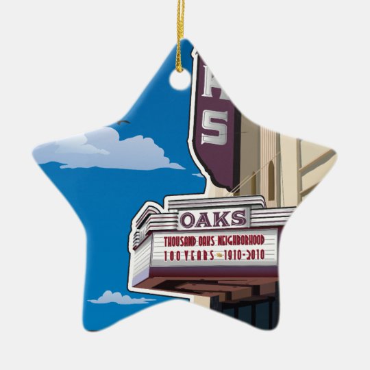 Oaks Theater on Solano Avenue in Berkeley, CA Ceramic Ornament