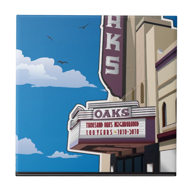 Oaks Theater on Solano Avenue in Berkeley, CA Tile (Front)