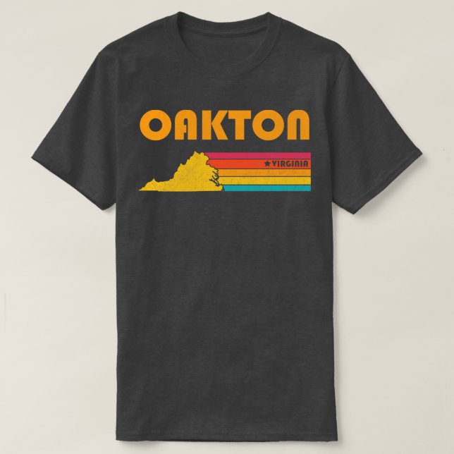 Oakton Virginia Vintage Distressed Souvenir T-Shirt (Design Front)