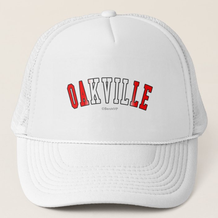 Oakville in Canada National Flag Colors Trucker Hat