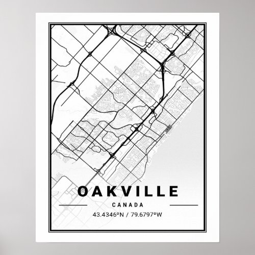 Oakville Ontario Canada  Travel City Map Poster