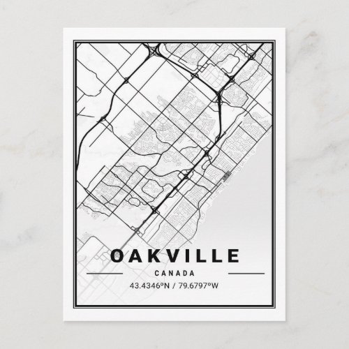 Oakville Ontario Canada  Travel City Map Poster Postcard