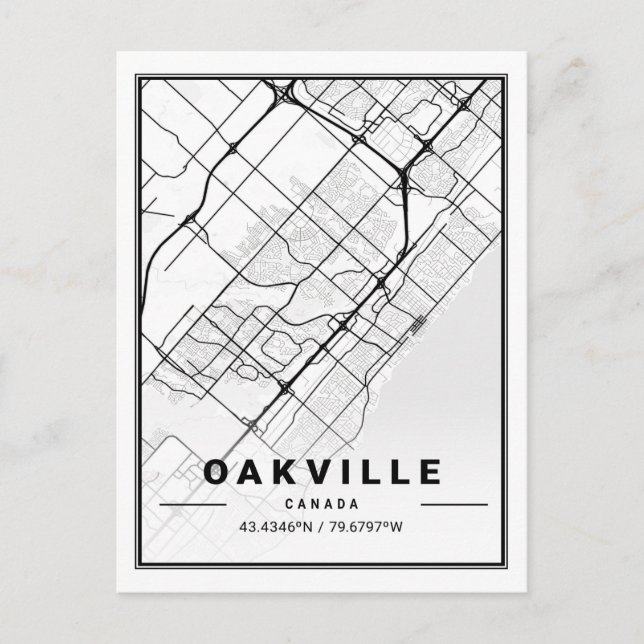 Oakville Ontario Canada  Travel City Map Poster Postcard (Front)