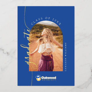 Oakwood University Graduation Foil Invitation