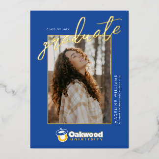 Oakwood University Graduation Foil Invitation