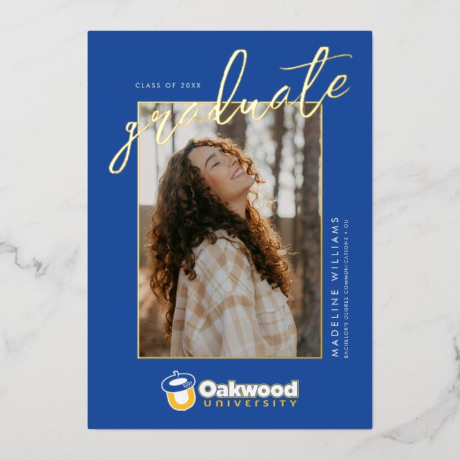Oakwood University Graduation Foil Invitation (Front)