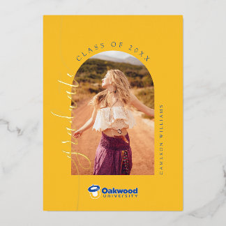 Oakwood University Graduation Foil Invitation