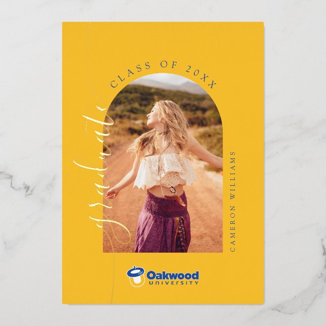 Oakwood University Graduation Foil Invitation (Front)