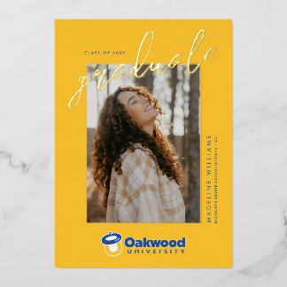 Oakwood University Graduation Foil Invitation