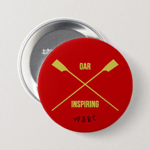 Oar inspiring slogan initials and crossed oars red button