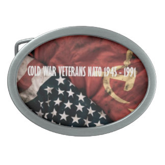 Oar loop Cold War Veterans Oval Belt Buckle
