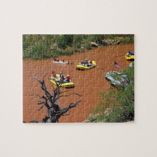 Oar powered rafts turn into the Colorado River Jigsaw Puzzle