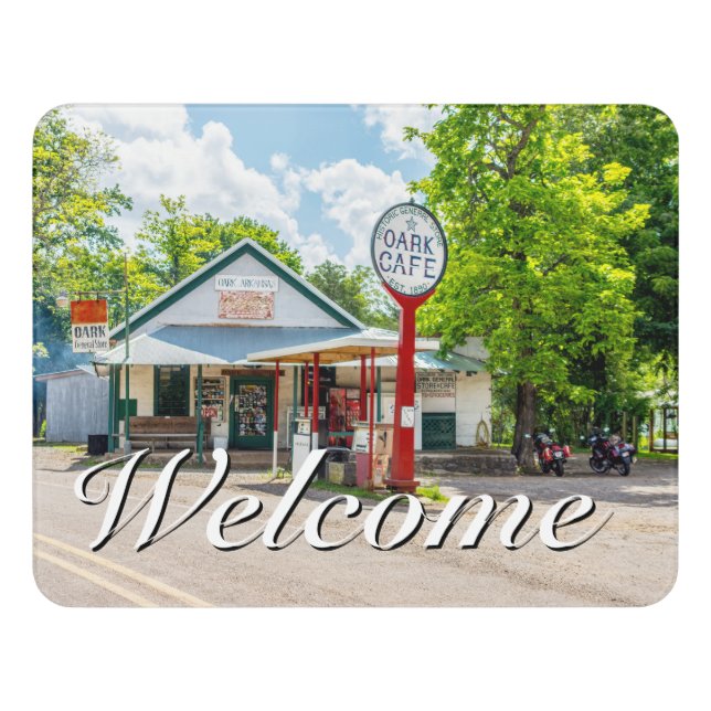 Oark General Store Welcome Door Sign (Contemporary Front)