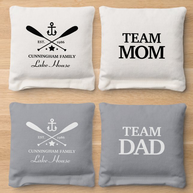 Oars and Anchor Custom Cornhole Bags (Wood)