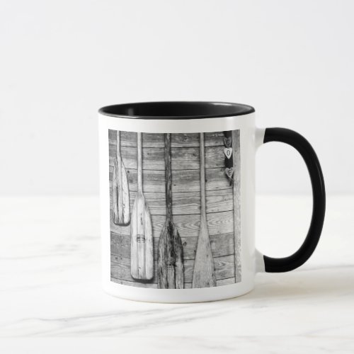 Oars are hung on wooden shed in Big Cypress 2 Mug