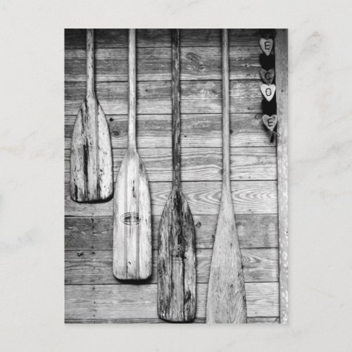 Oars are hung on wooden shed in Big Cypress 2 Postcard