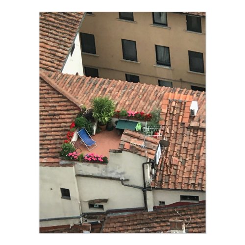 Oasis among the Red Roof Tiles in Florence Italy Photo Print