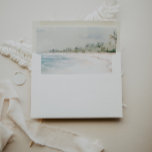 OASIS Beach Wedding Envelope<br><div class="desc">OASIS,  wedding invitation envelope. Features,  coastal beach watercolor scene lining and return address template on back flap.</div>