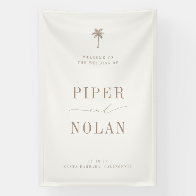 OASIS Beach Wedding Welcome Banner (Vertical)